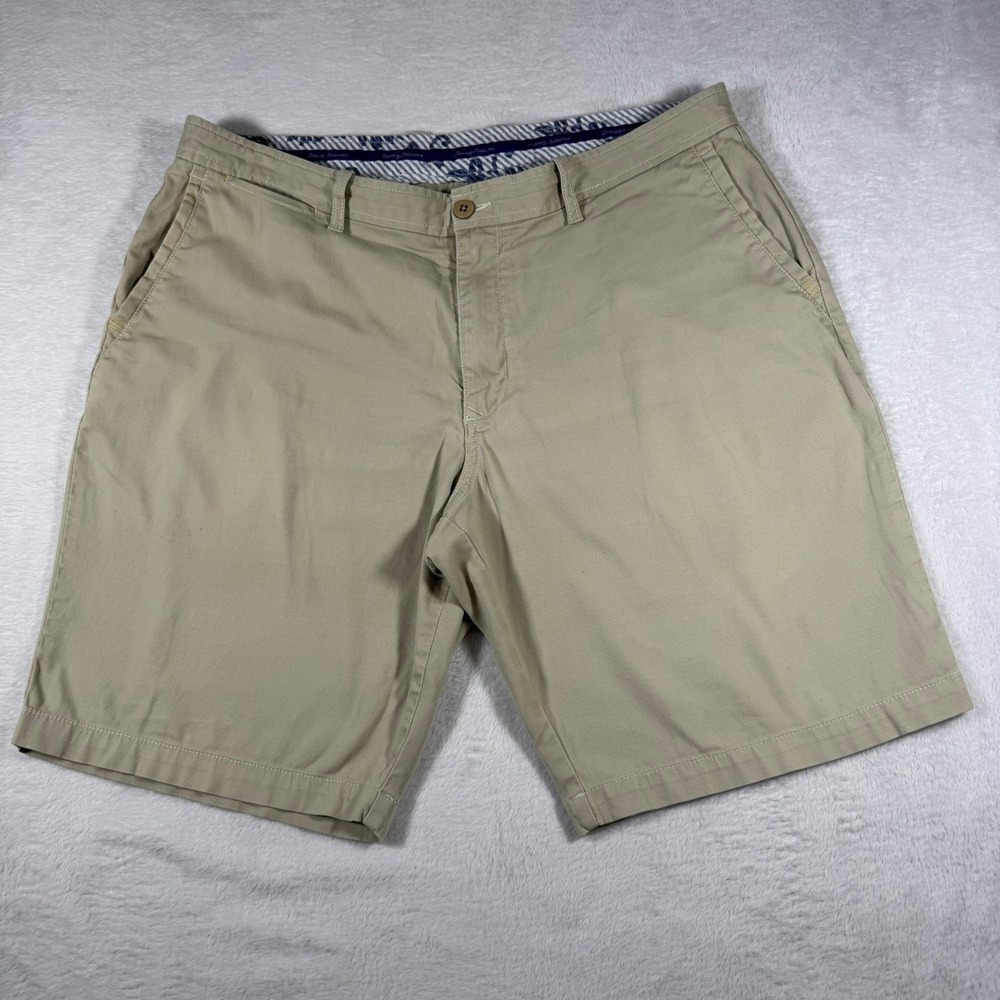 Tommy Bahama Shorts Mens 38 Khaki Fine Corduroy Stretch Cotton Tan Flat Front